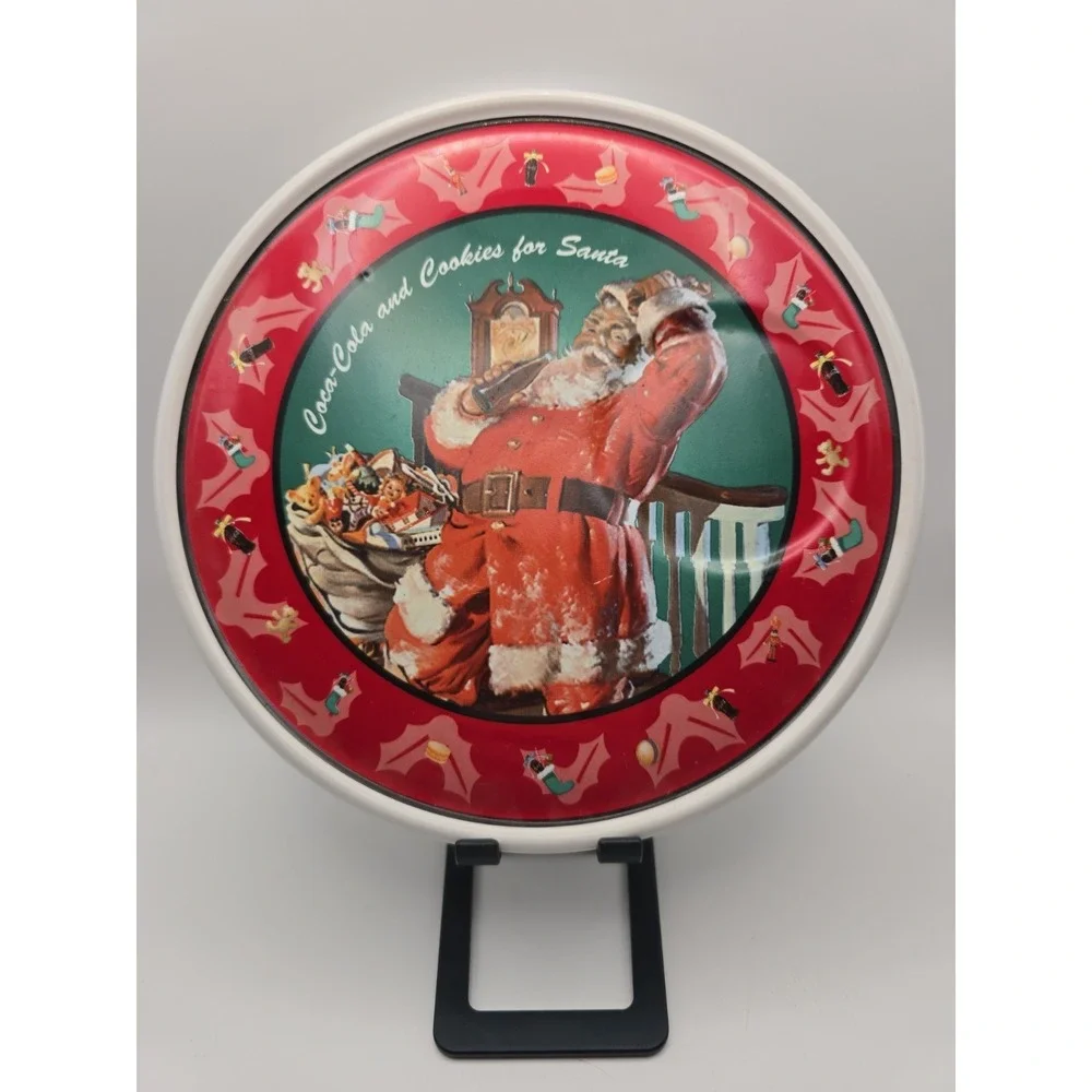 Vintage Coca Cola Santa Cookie Plate - 1998 Enesco